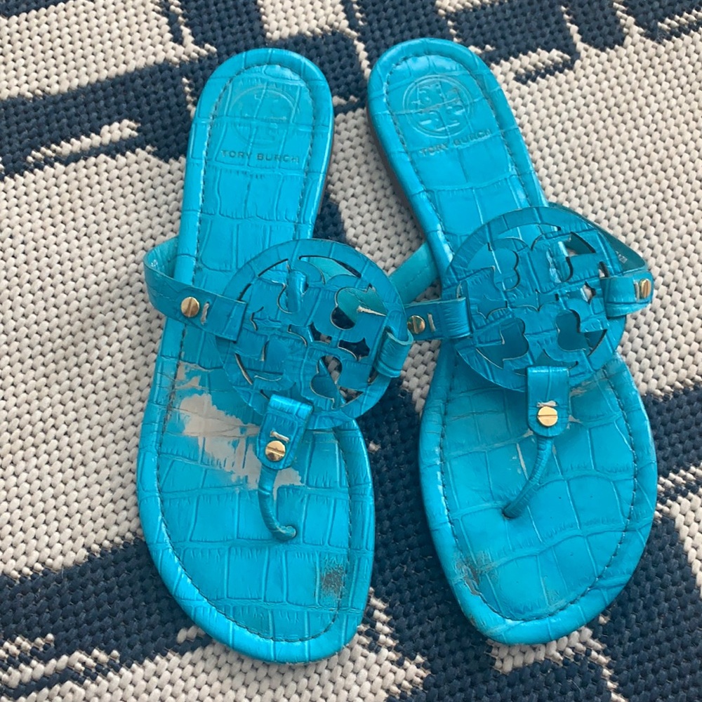 Turquoise Tory Burch Miller sandals